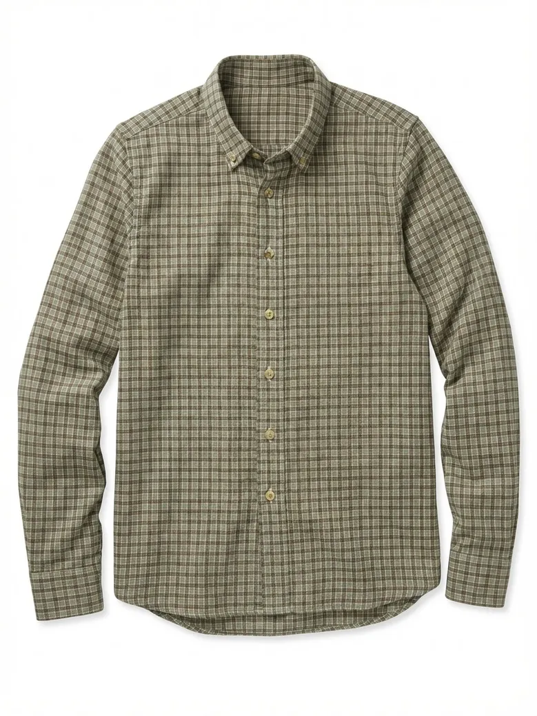 Chemise en flanelle à carreaux vert
