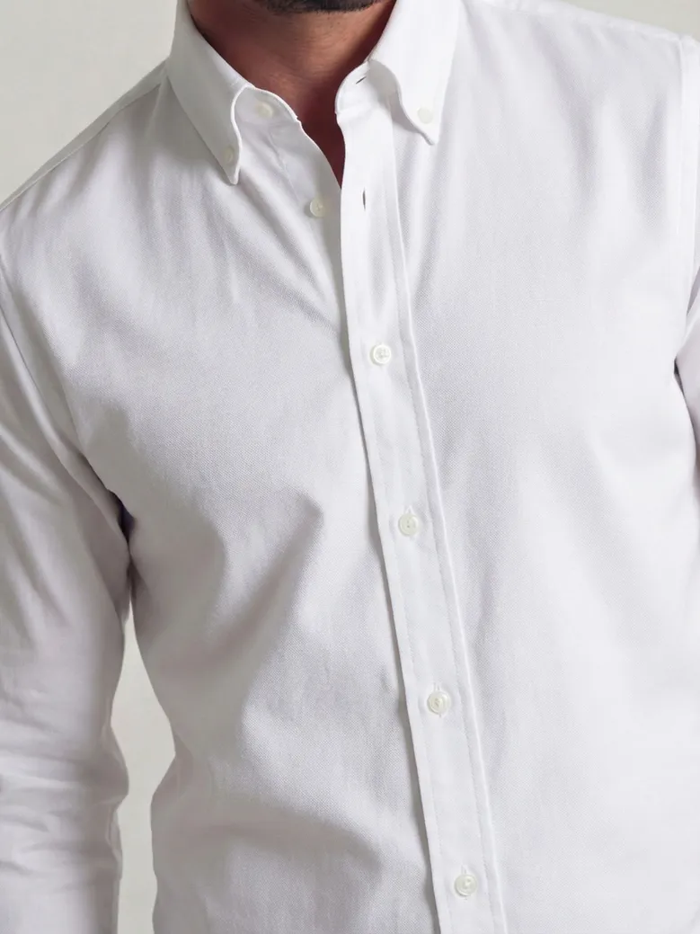Chemise en Oxford sport blanc uni