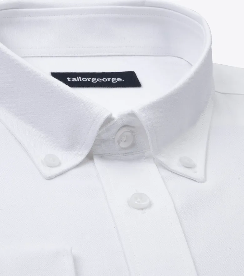 Chemise en Oxford sport blanc uni
