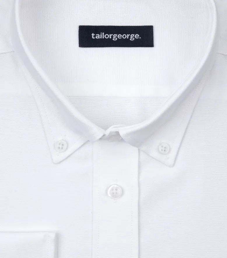 Chemise en Oxford sport blanc uni