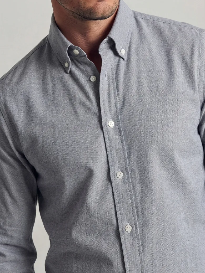 Chemise en Oxford sport gris uni