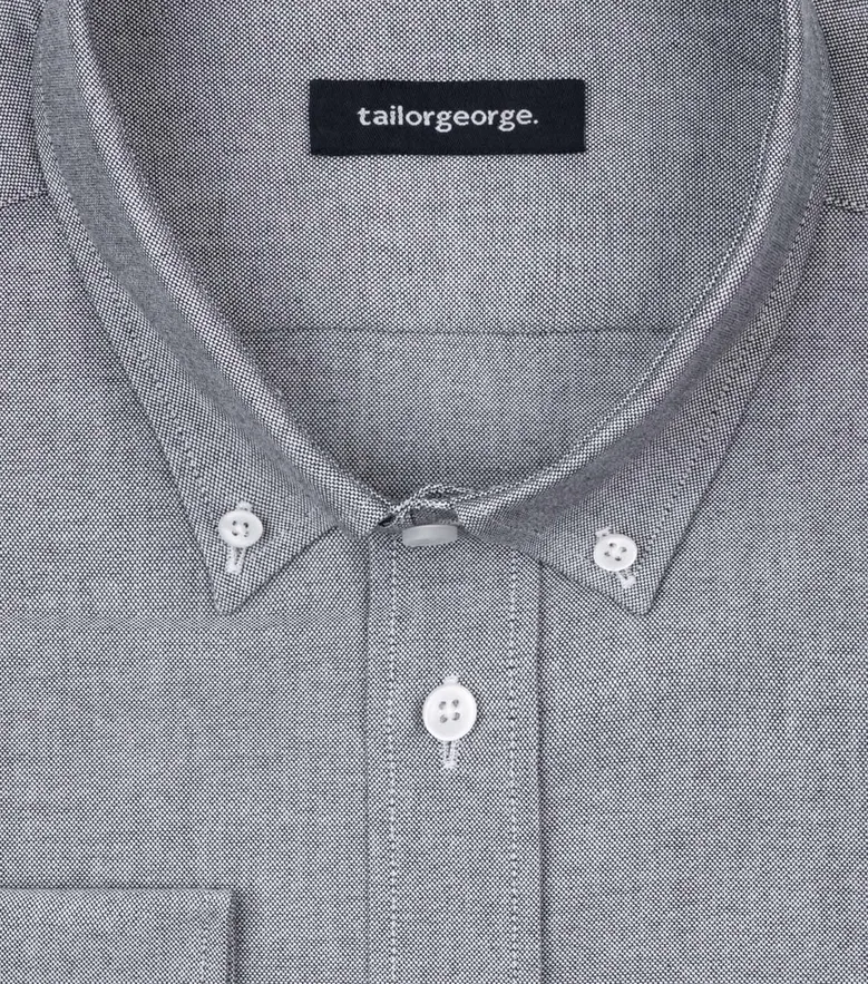 Chemise en Oxford sport gris uni