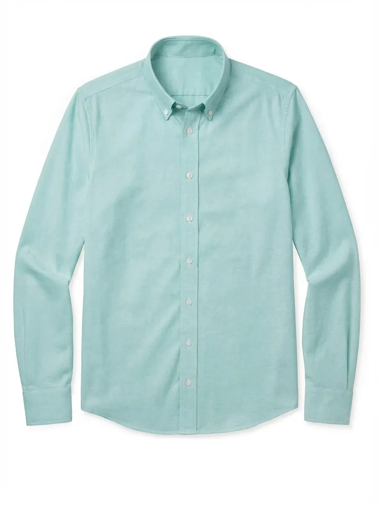 Chemise en Oxford uni vert