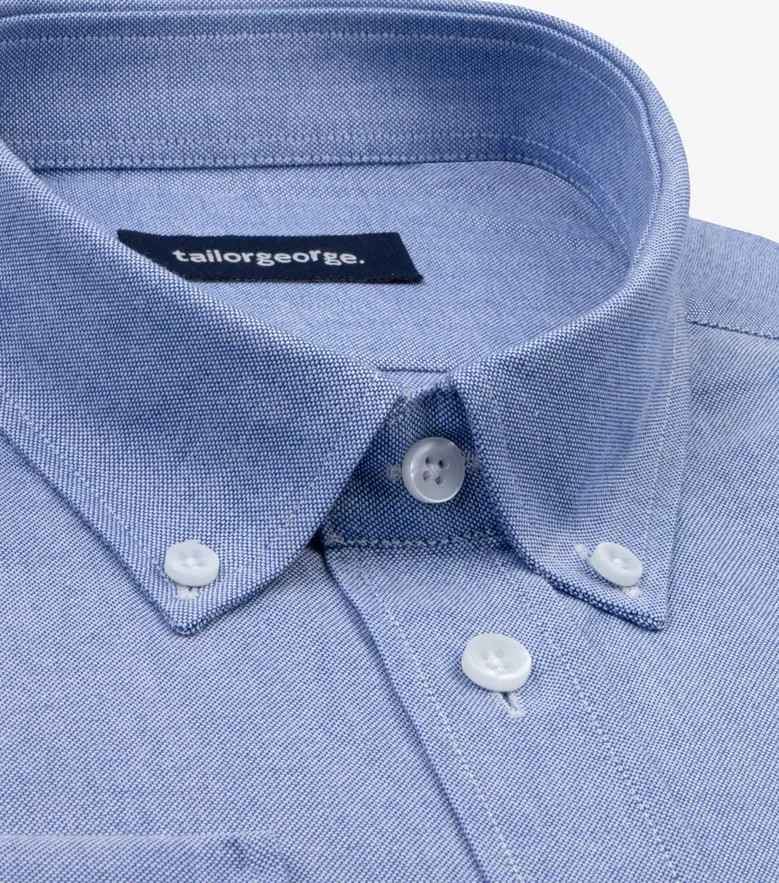 Chemise en Oxford sport bleu uni