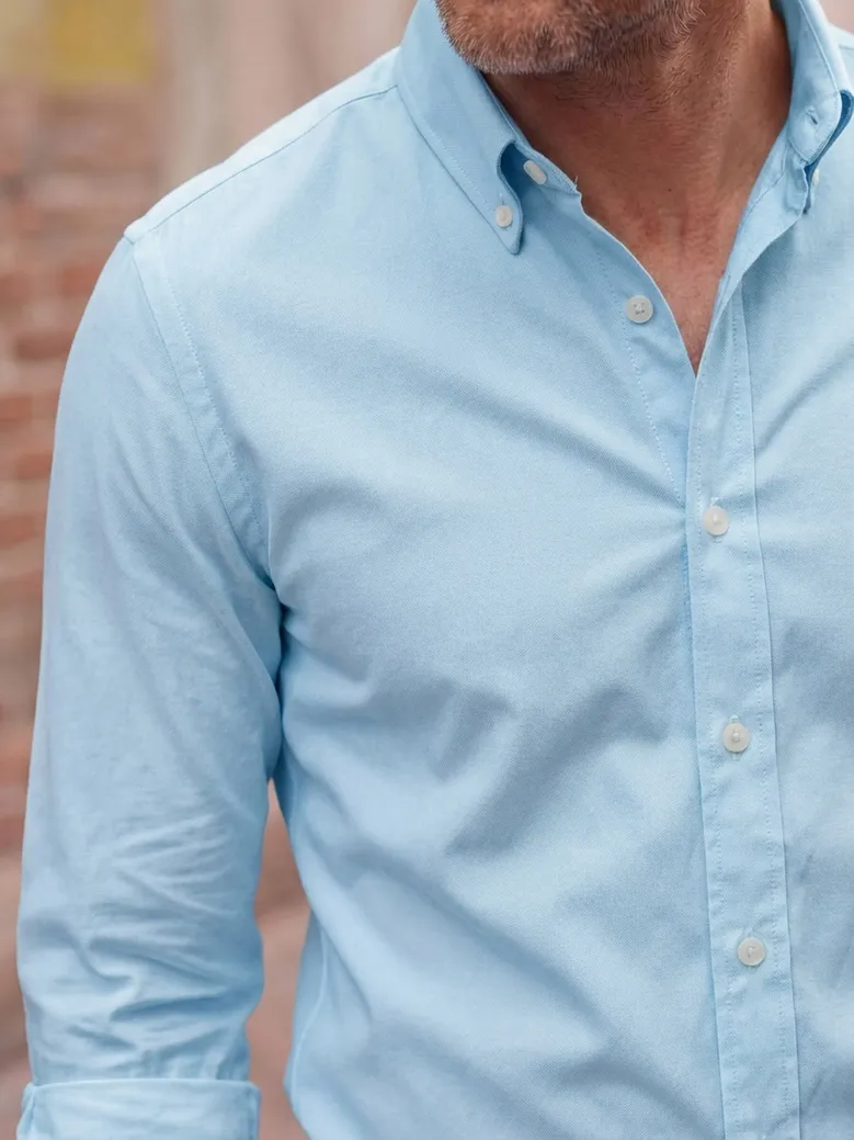 Chemise en Oxford uni bleu