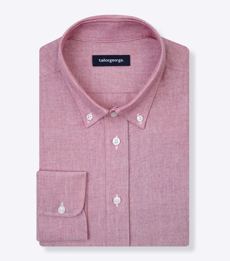 Chemise en Oxford sport uni rouge