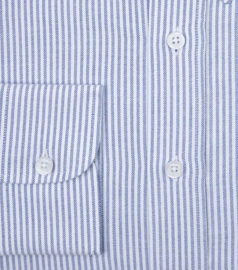 Chemise en Oxford à rayures bleu marine