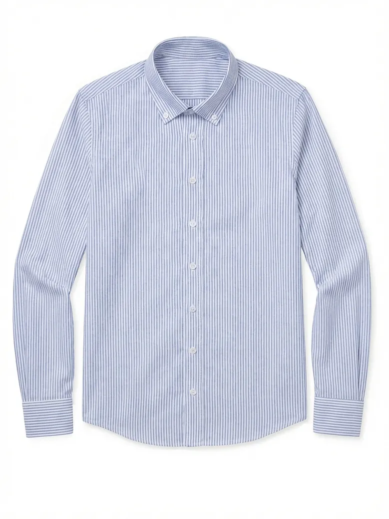 Chemise en Oxford à rayures bleu marine