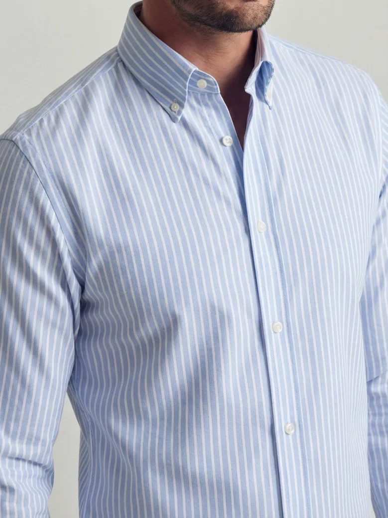 Chemise en Oxford à rayures bleu ciel