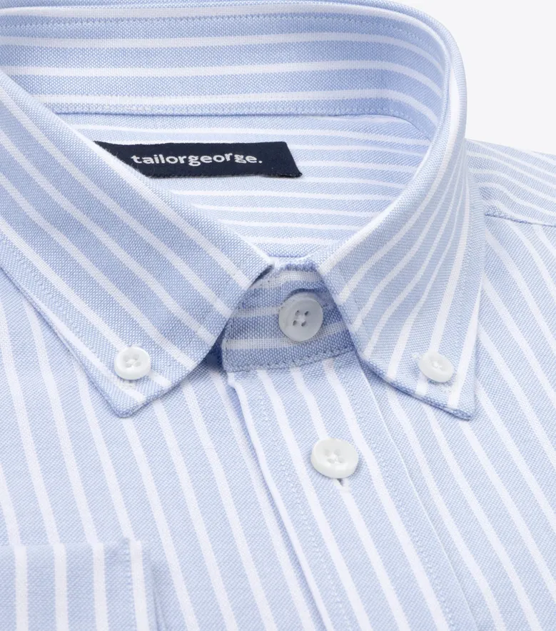 Chemise en Oxford à rayures bleu ciel