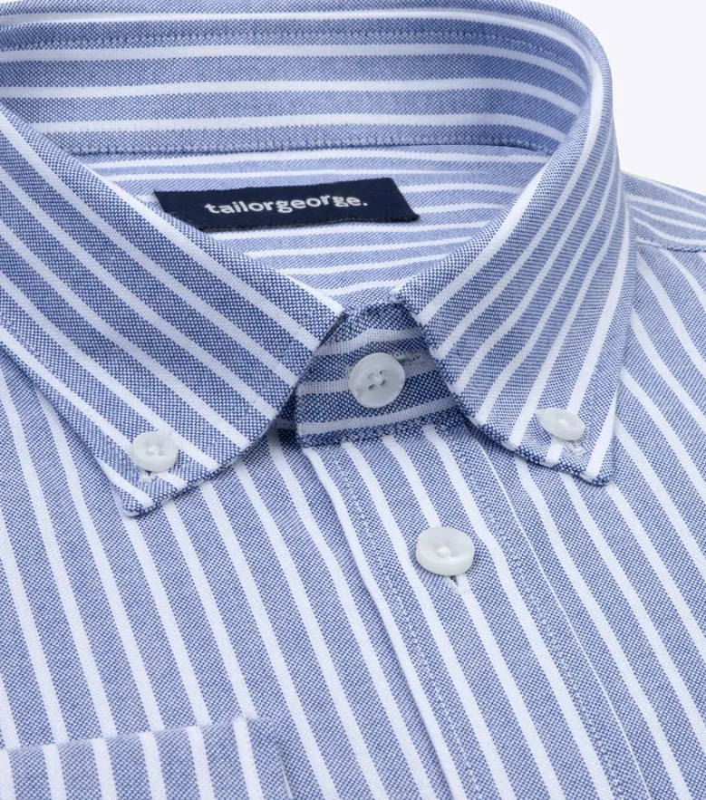 Chemise en Oxford à rayures bleu roi