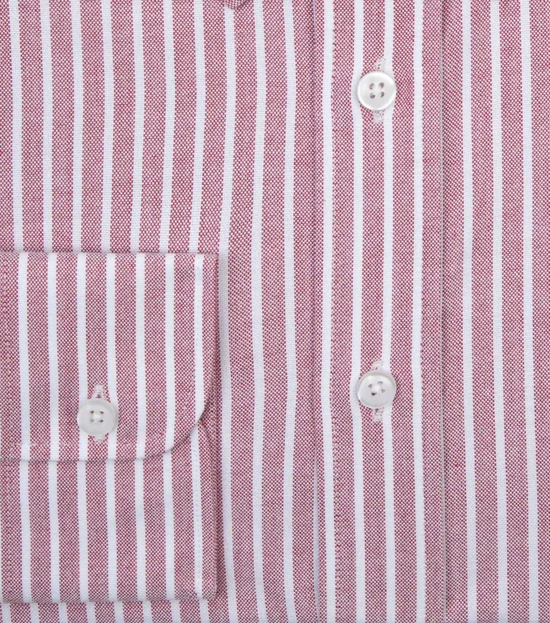 Chemise en Oxford à rayures rouge