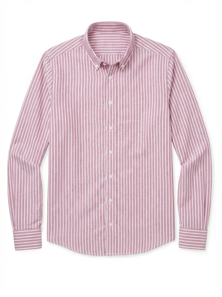Chemise en Oxford à rayures rouge