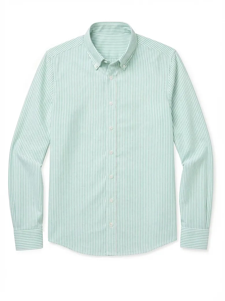 Chemise en Oxford à rayures vert