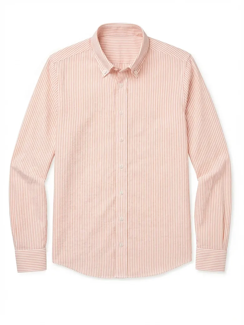 Chemise en Oxford à rayures orange