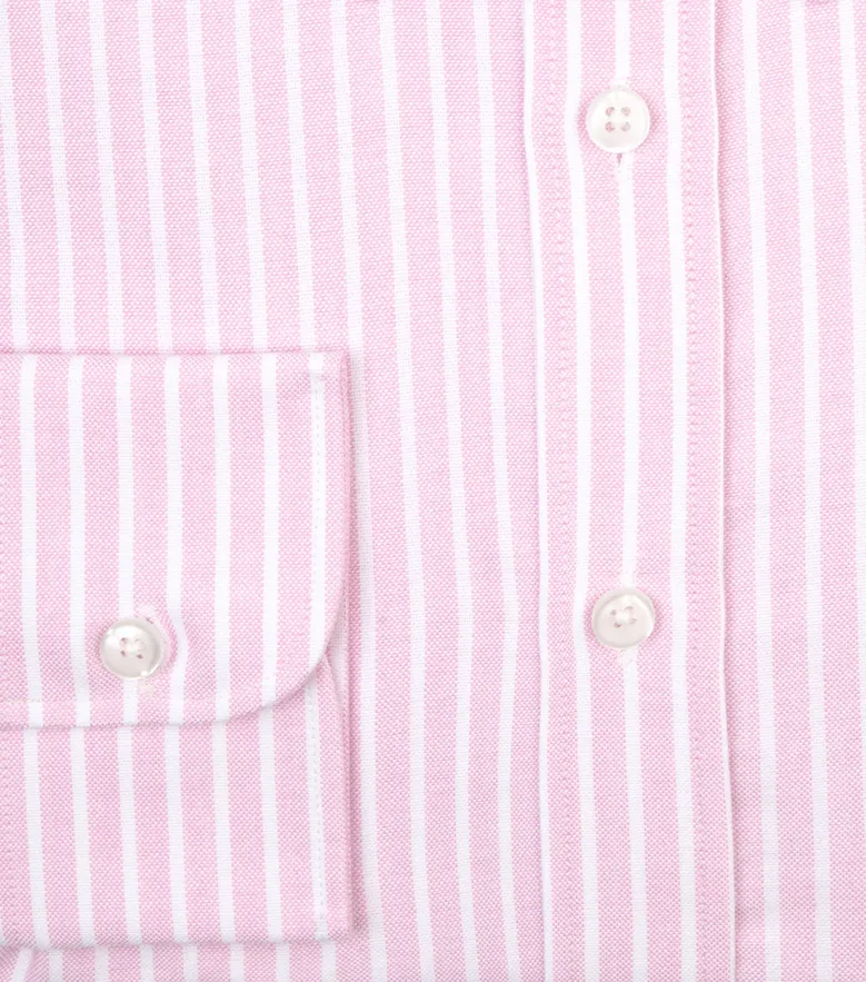 Chemise en Oxford à rayures rose