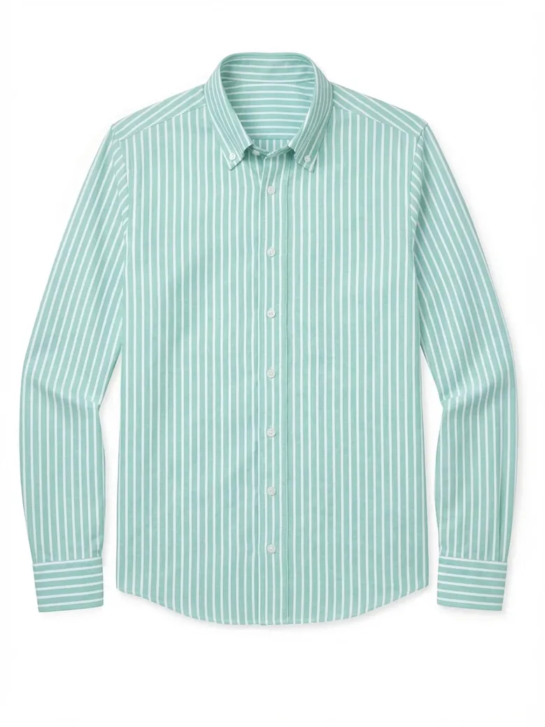 Chemise en Oxford à rayures vert