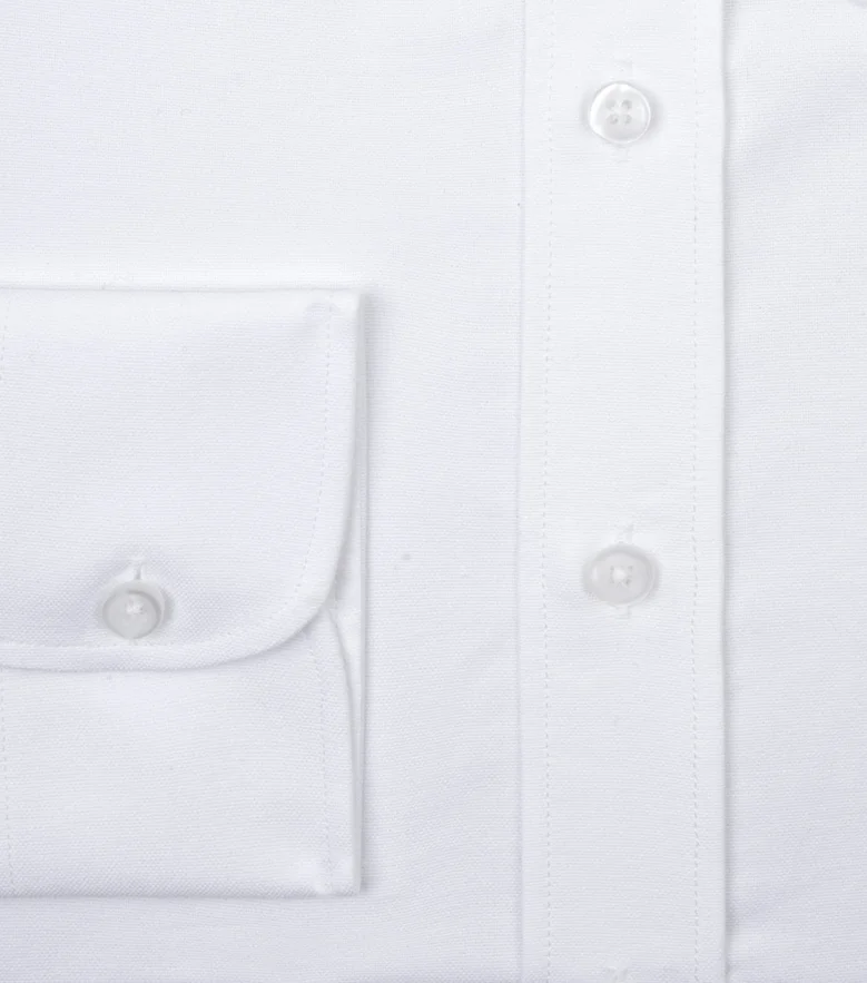 Chemise luxe en popeline double retors blanche unie