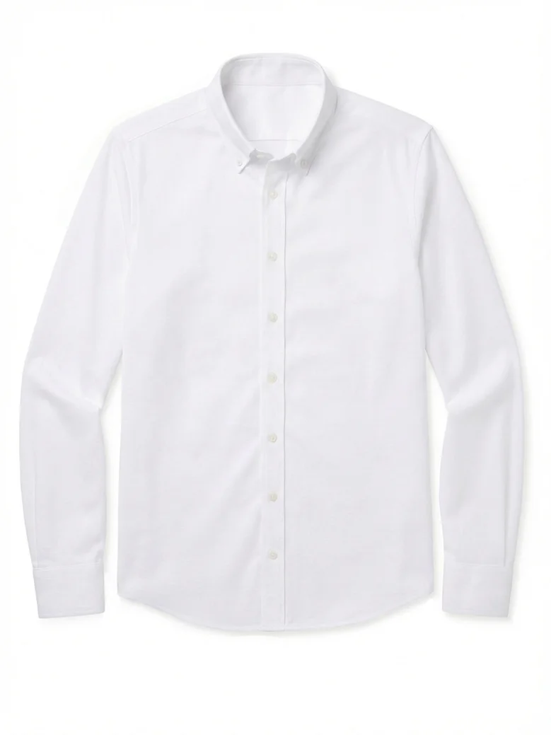 Chemise luxe en popeline double retors blanche unie
