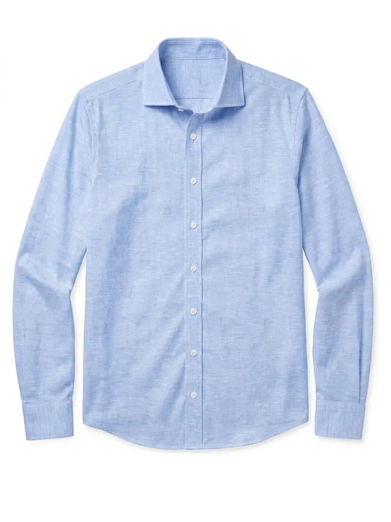 Chemise en Lin uni bleu ciel