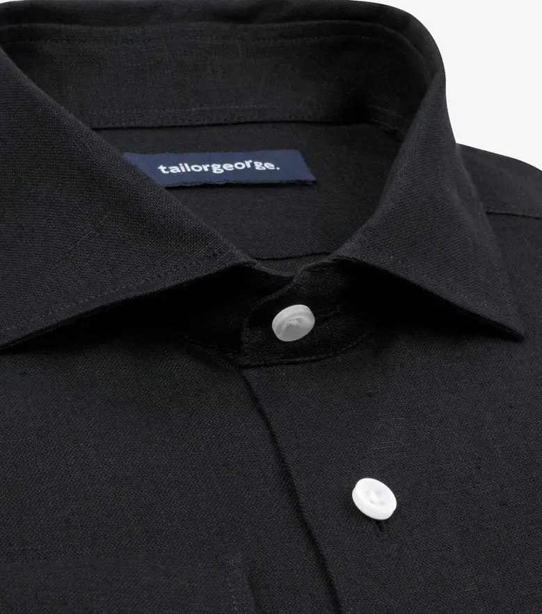 Chemise en Lin uni noir