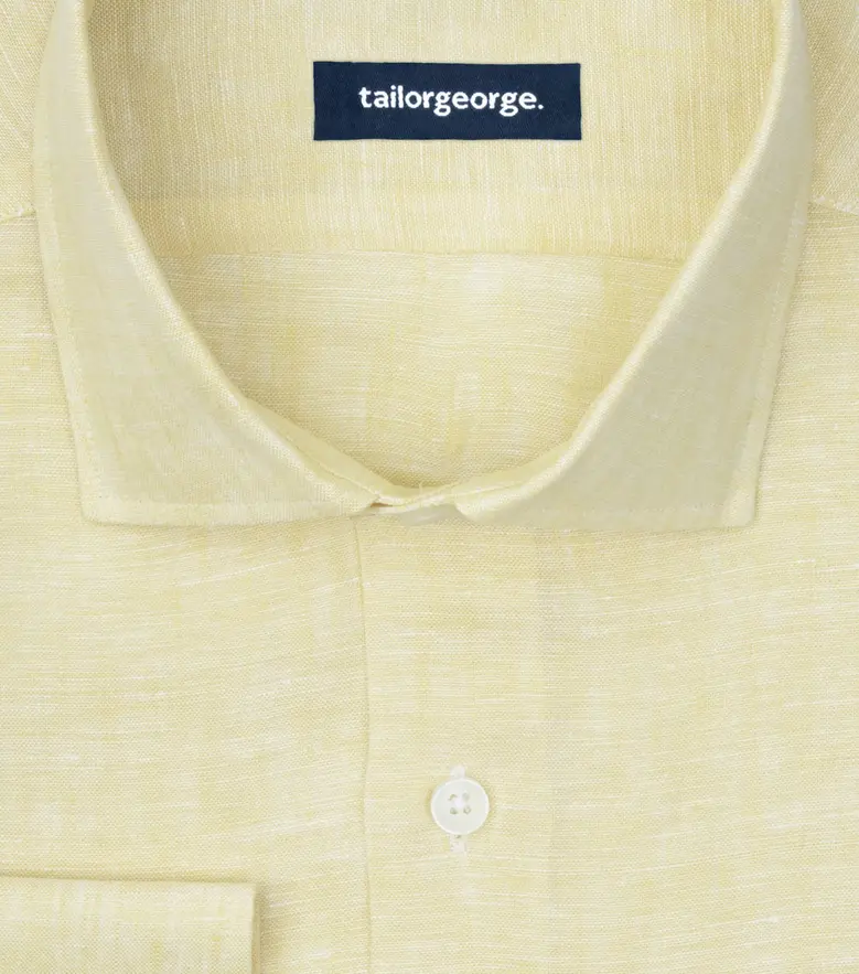 Chemise en Lin uni Jaune