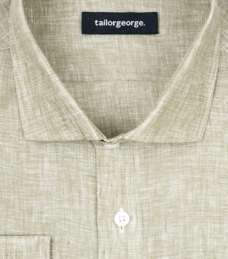 Chemise en Lin uni beige