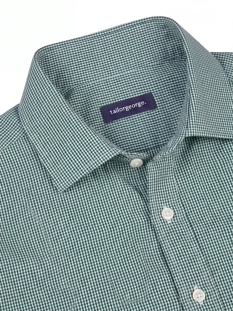 Chemise en twill à carreaux verts