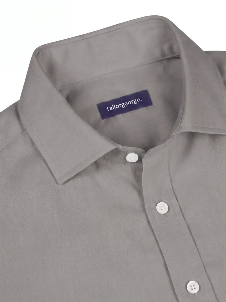 Chemise en popeline unie marron
