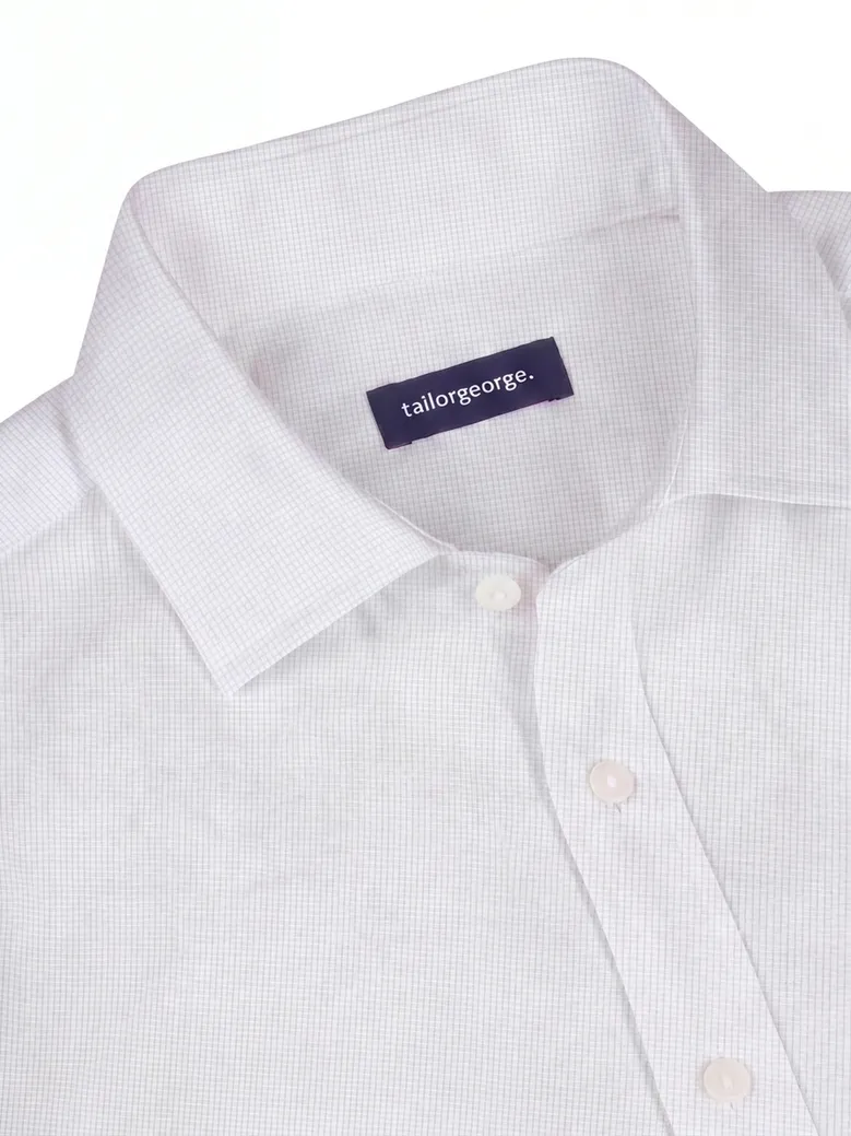 Chemise en popeline à carreaux gris