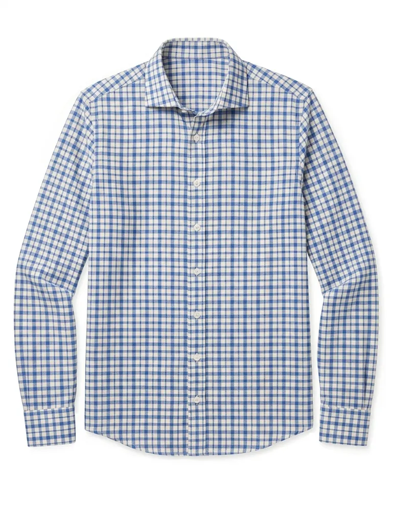 Chemise en Oxford à carreaux bleus